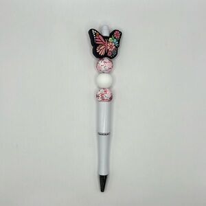 Floral Butterfly Silicone Beaded Pen